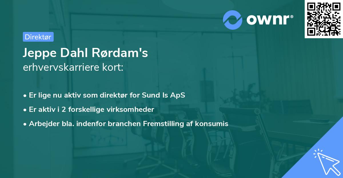 Jeppe Dahl Rørdam's erhvervskarriere kort