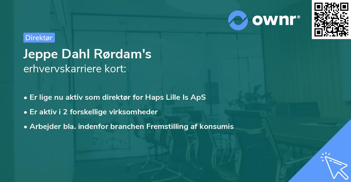 Jeppe Dahl Rørdam's erhvervskarriere kort