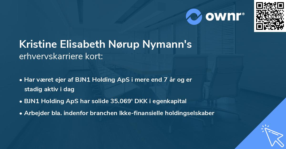 Kristine Elisabeth Nørup Nymann's erhvervskarriere kort