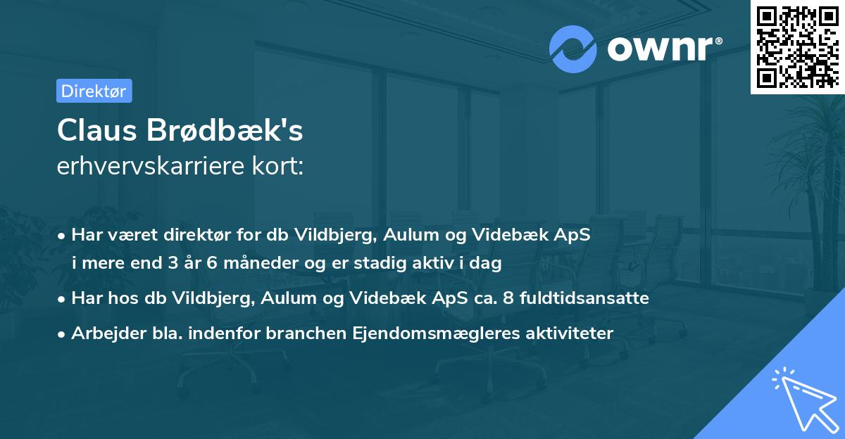 Claus Brødbæk's erhvervskarriere kort