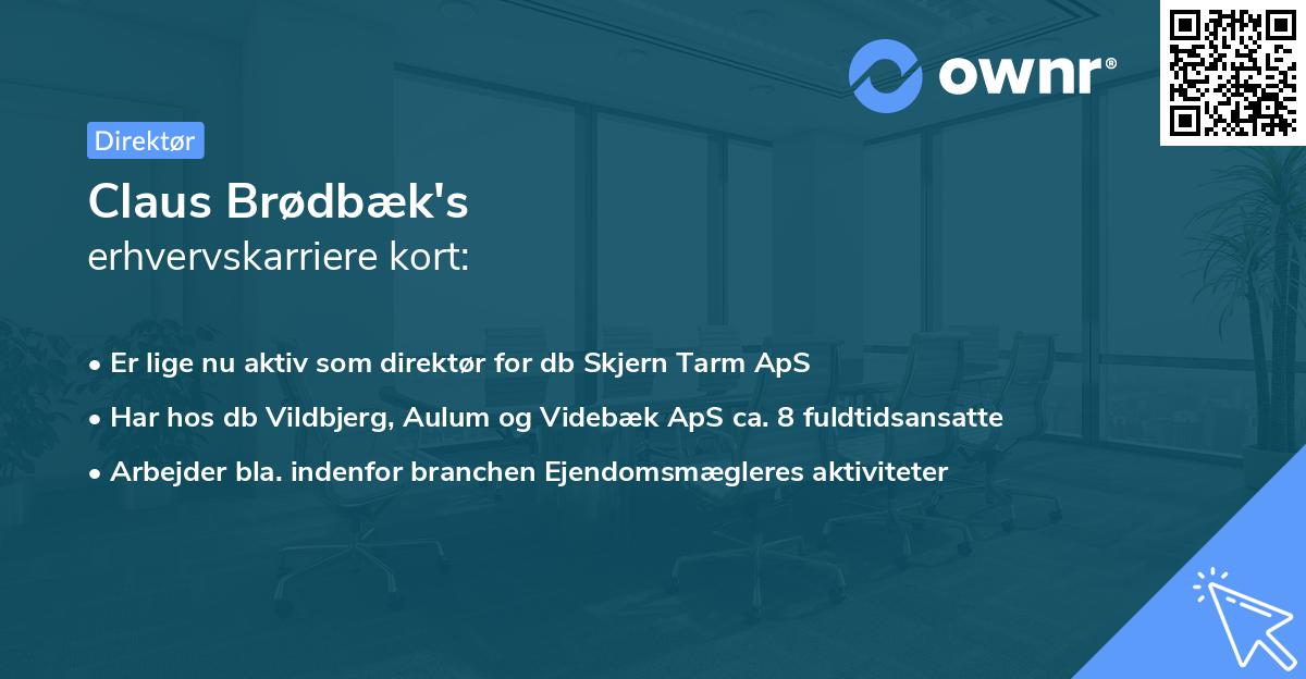 Claus Brødbæk's erhvervskarriere kort
