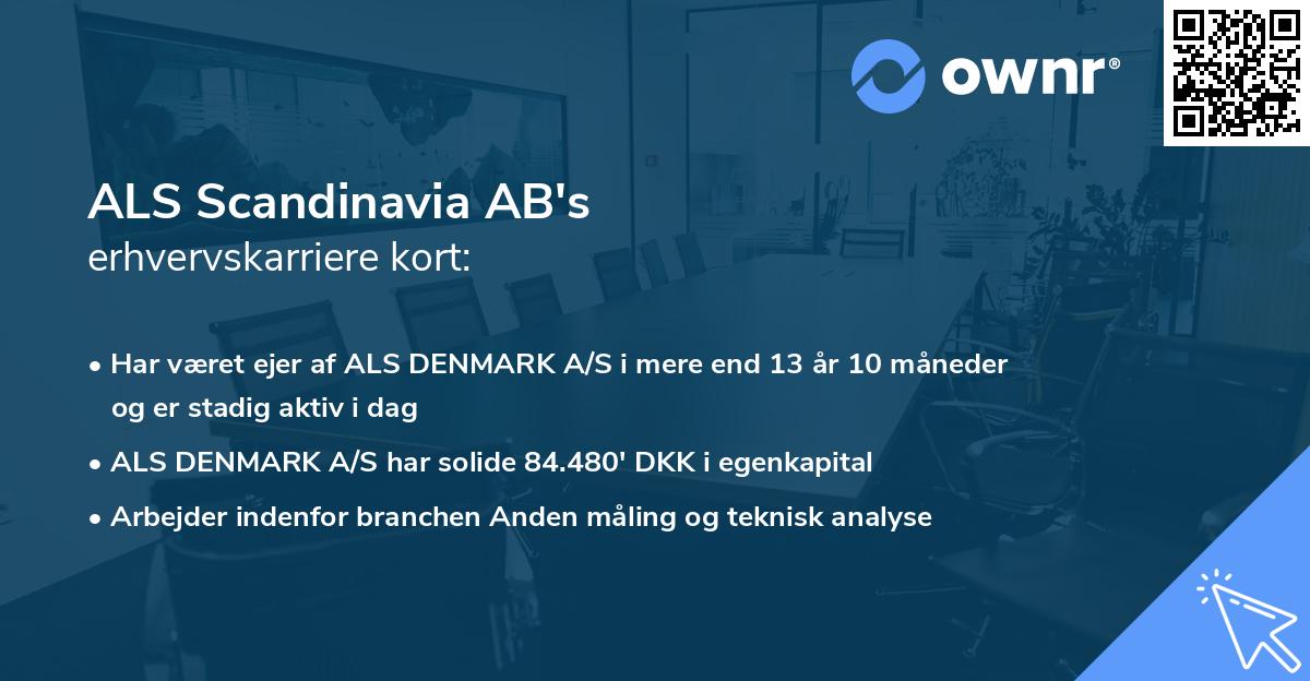 ALS Scandinavia AB's erhvervskarriere kort