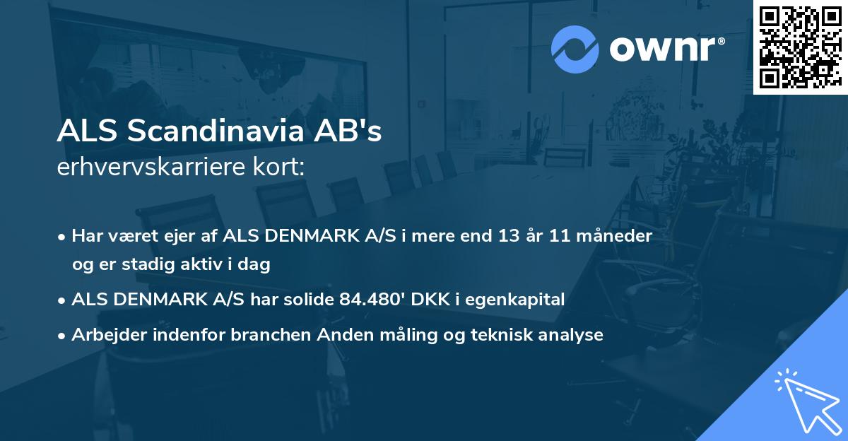 ALS Scandinavia AB's erhvervskarriere kort