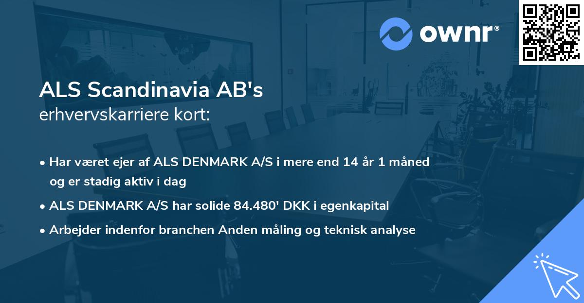 ALS Scandinavia AB's erhvervskarriere kort
