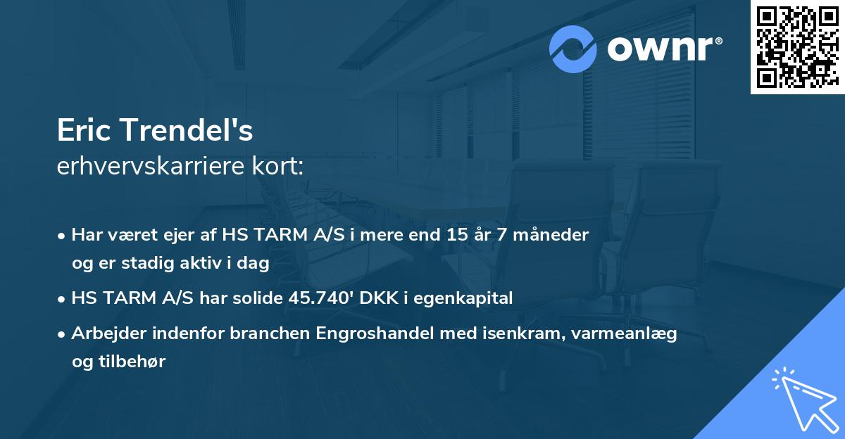 Eric Trendel's erhvervskarriere kort