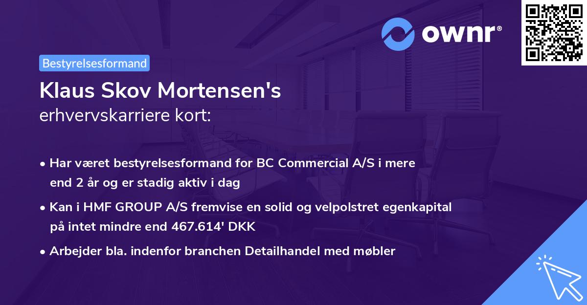 Klaus Skov Mortensen's erhvervskarriere kort