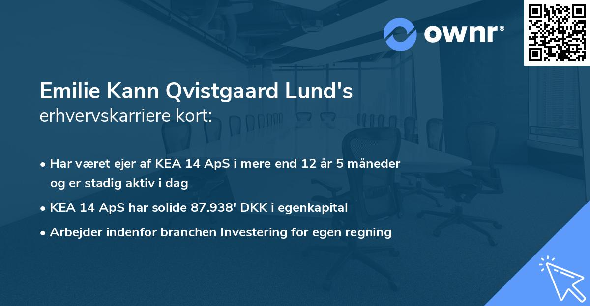 Emilie Kann Qvistgaard Lund's erhvervskarriere kort