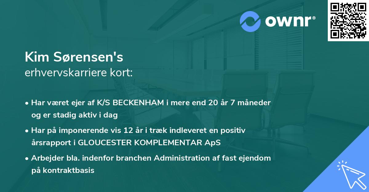 Kim Sørensen's erhvervskarriere kort