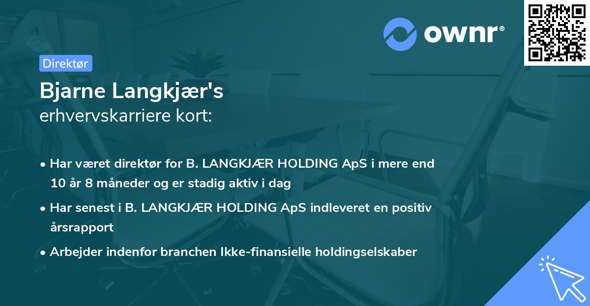 Bjarne Langkjær's erhvervskarriere kort