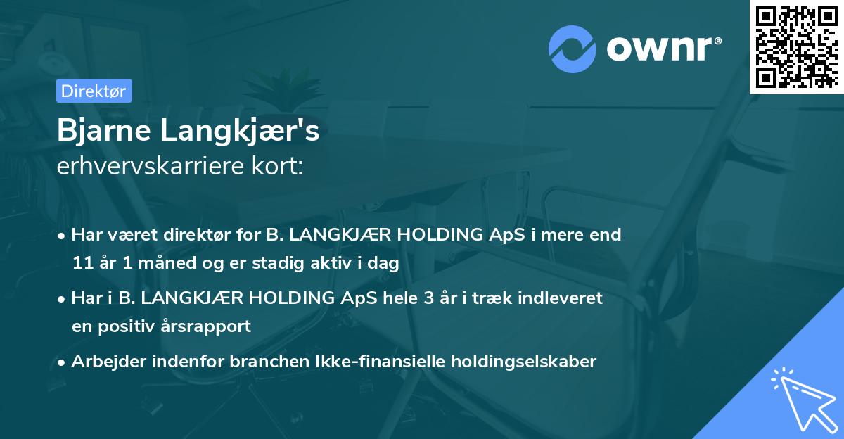 Bjarne Langkjær's erhvervskarriere kort