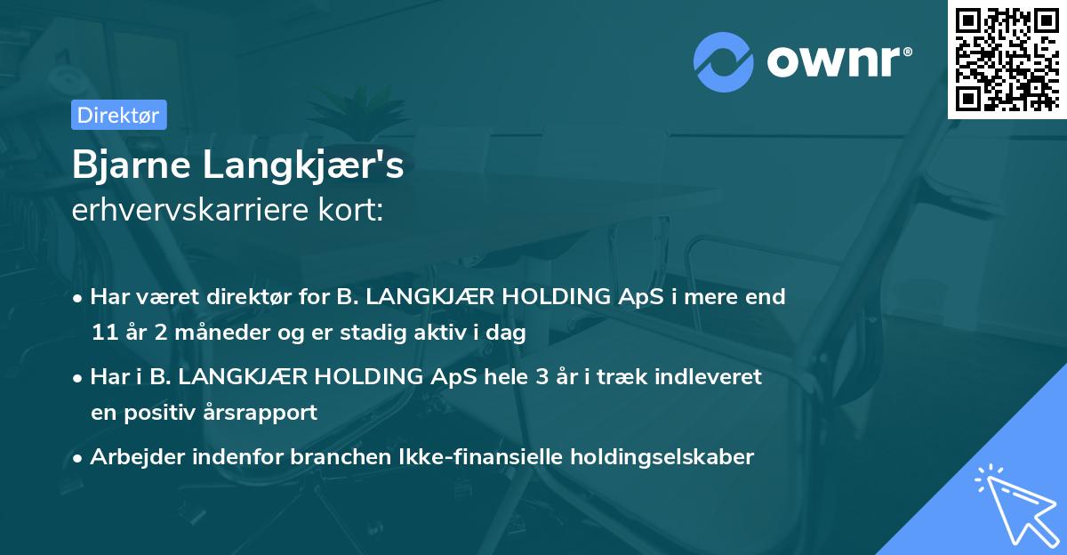 Bjarne Langkjær's erhvervskarriere kort