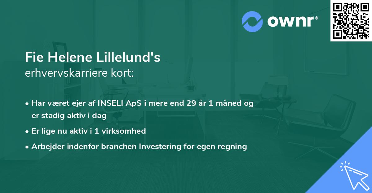Fie Helene Lillelund's erhvervskarriere kort