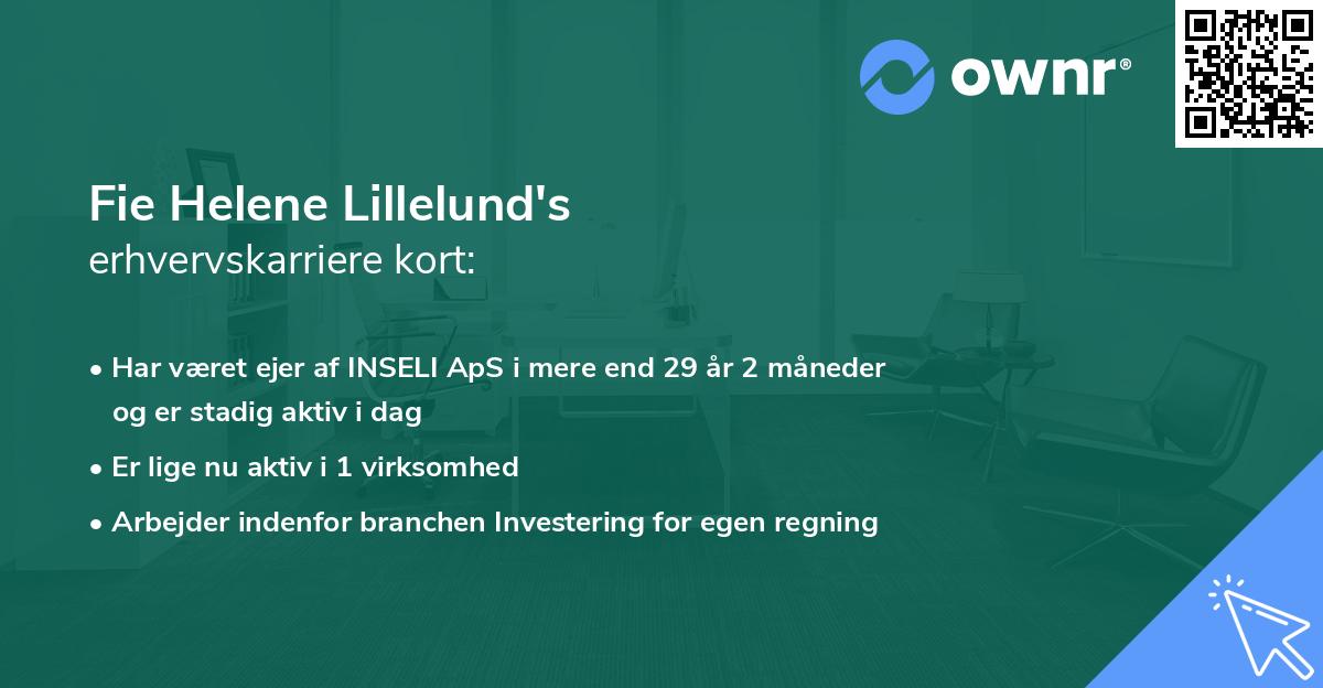 Fie Helene Lillelund's erhvervskarriere kort