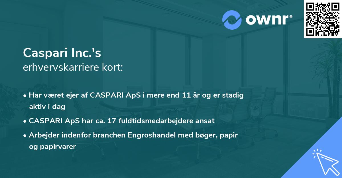 Caspari Inc.'s erhvervskarriere kort