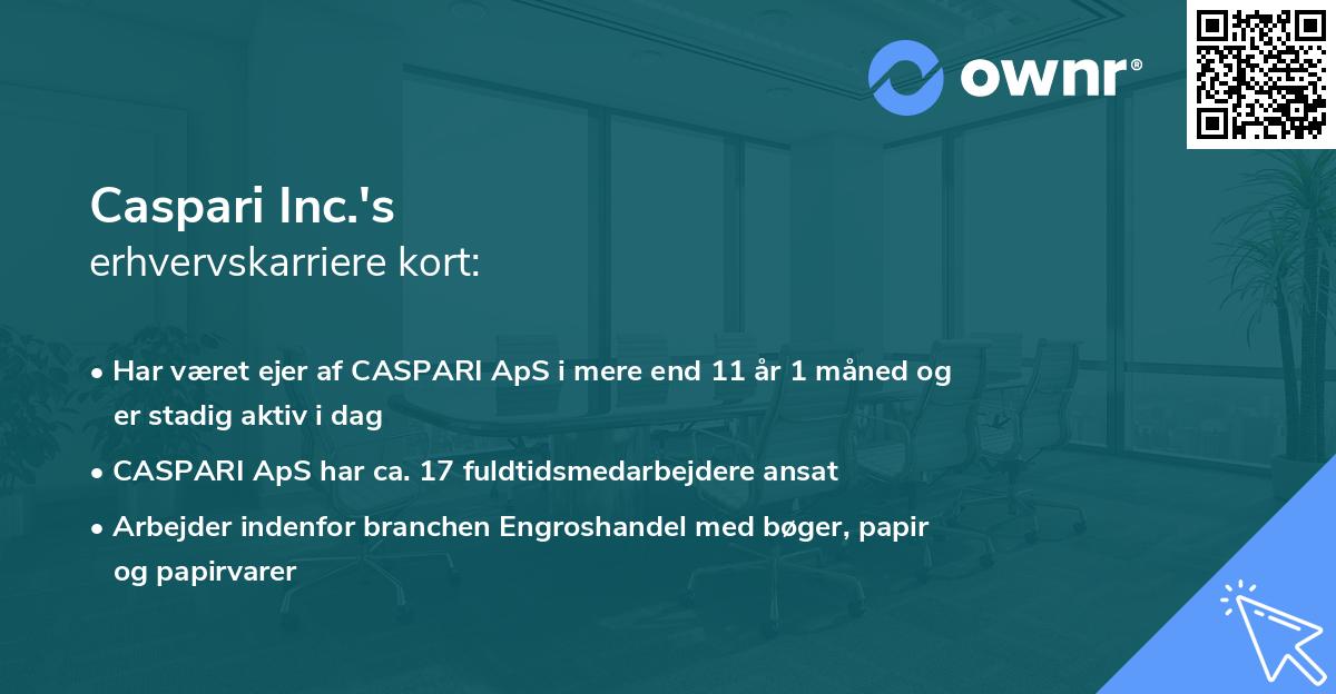 Caspari Inc.'s erhvervskarriere kort