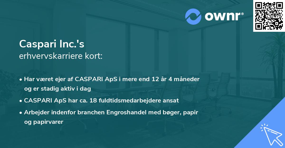 Caspari Inc.'s erhvervskarriere kort