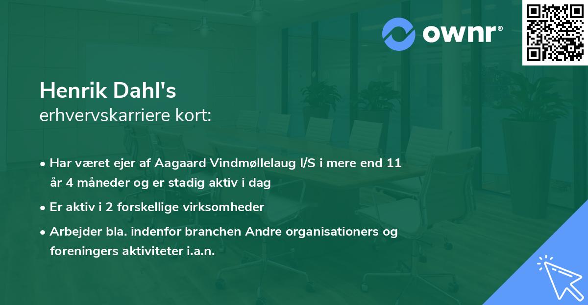 Henrik Dahl's erhvervskarriere kort
