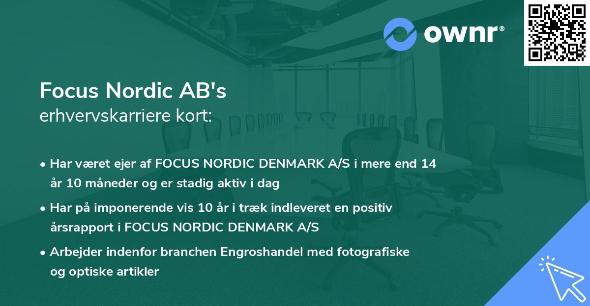 Focus Nordic AB's erhvervskarriere kort