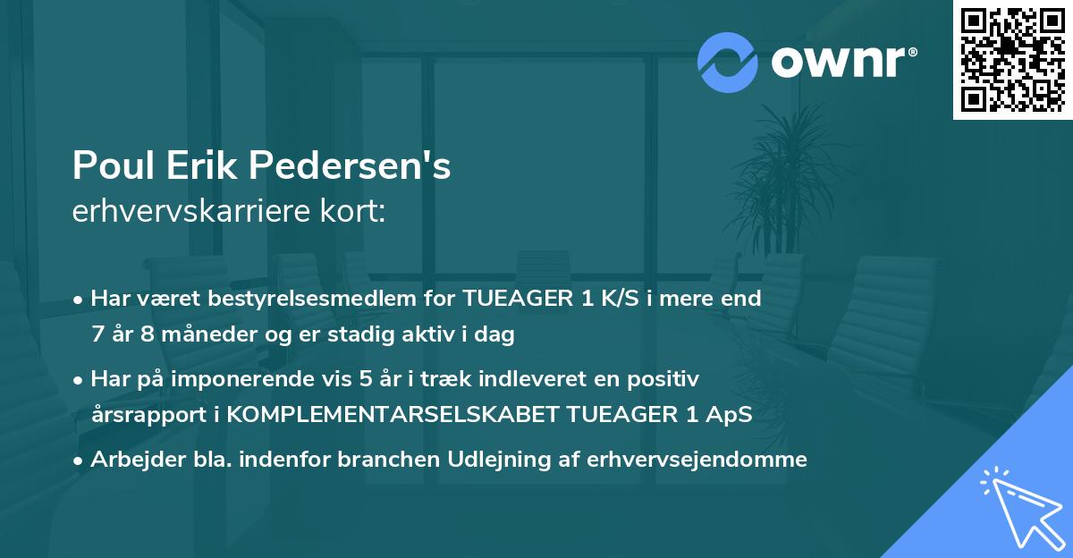 Poul Erik Pedersen's erhvervskarriere kort