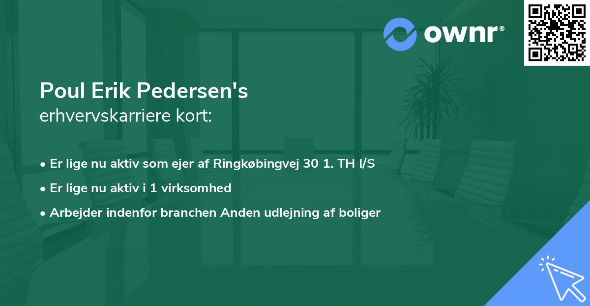 Poul Erik Pedersen's erhvervskarriere kort