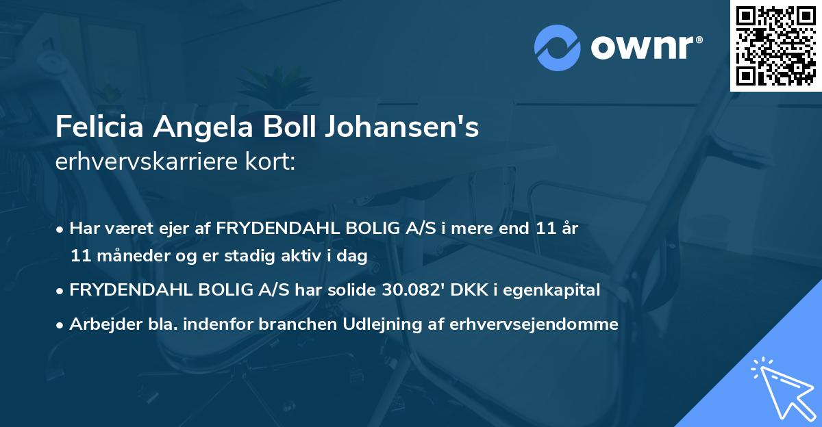 Felicia Angela Boll Johansen's erhvervskarriere kort