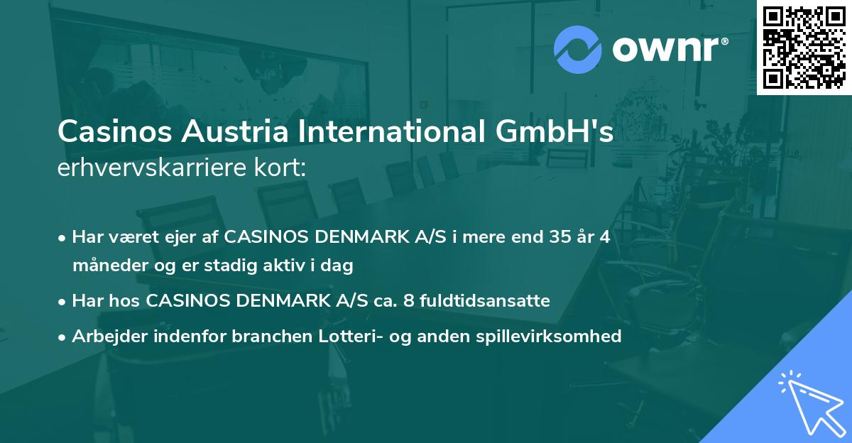 Casinos Austria International GmbH's erhvervskarriere kort