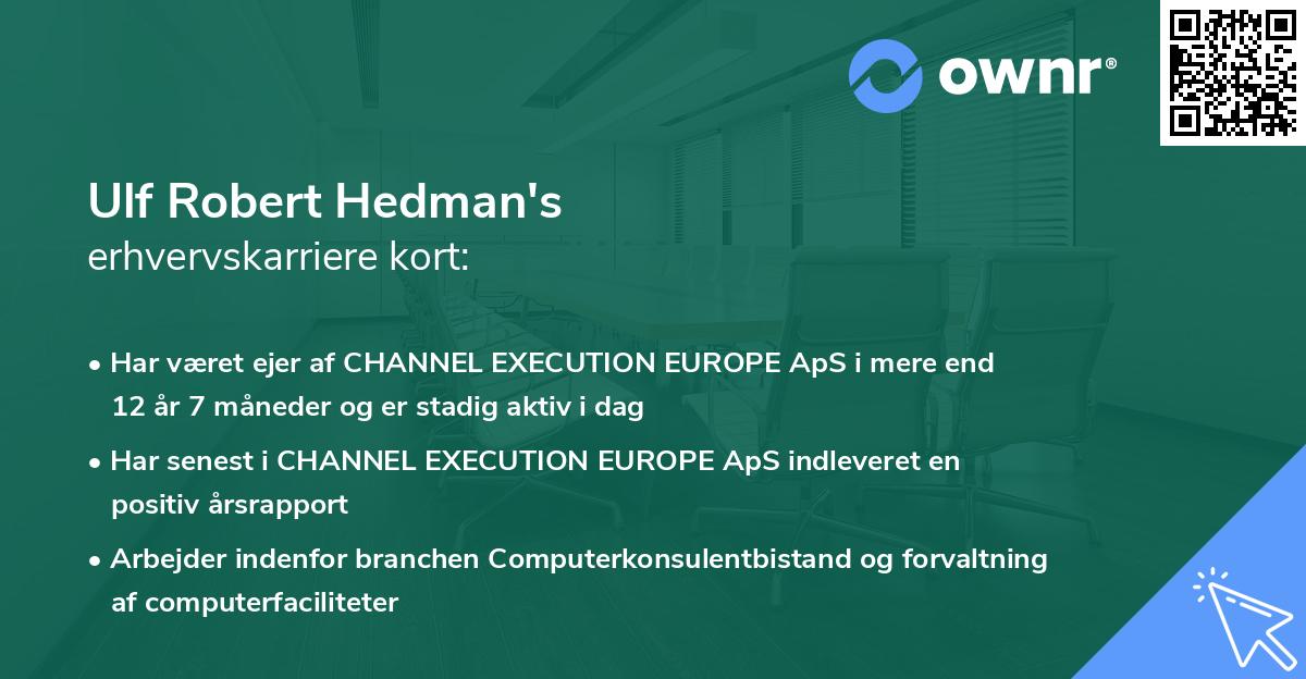 Ulf Robert Hedman's erhvervskarriere kort