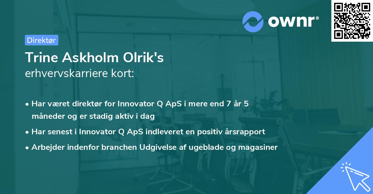 Trine Askholm Olrik's erhvervskarriere kort