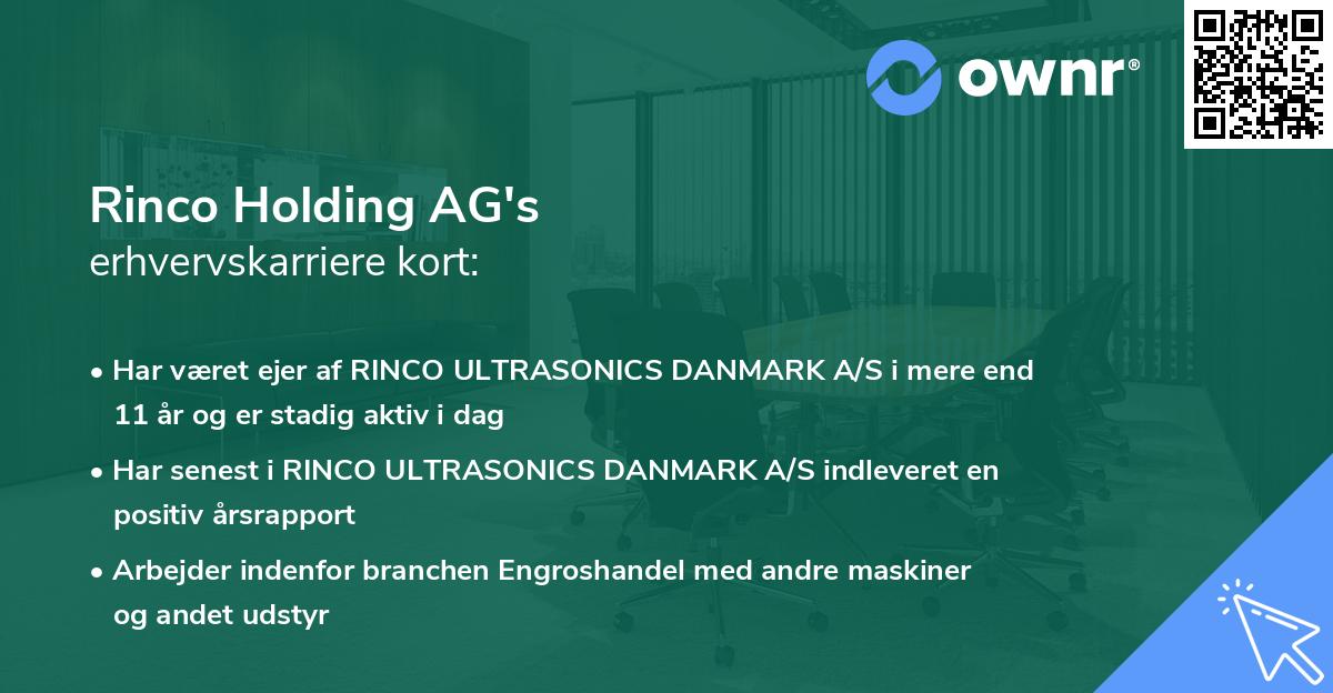 Rinco Holding AG's erhvervskarriere kort