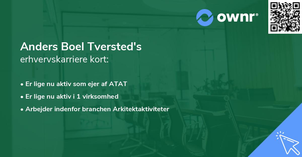 Anders Boel Tversted's erhvervskarriere kort