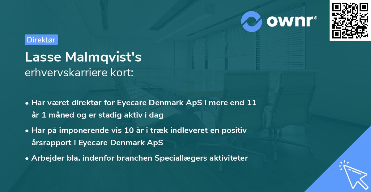 Lasse Malmqvist's erhvervskarriere kort