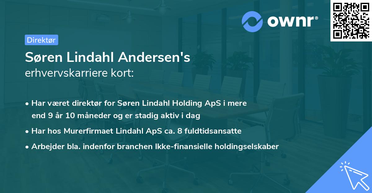 Søren Lindahl Andersen's erhvervskarriere kort