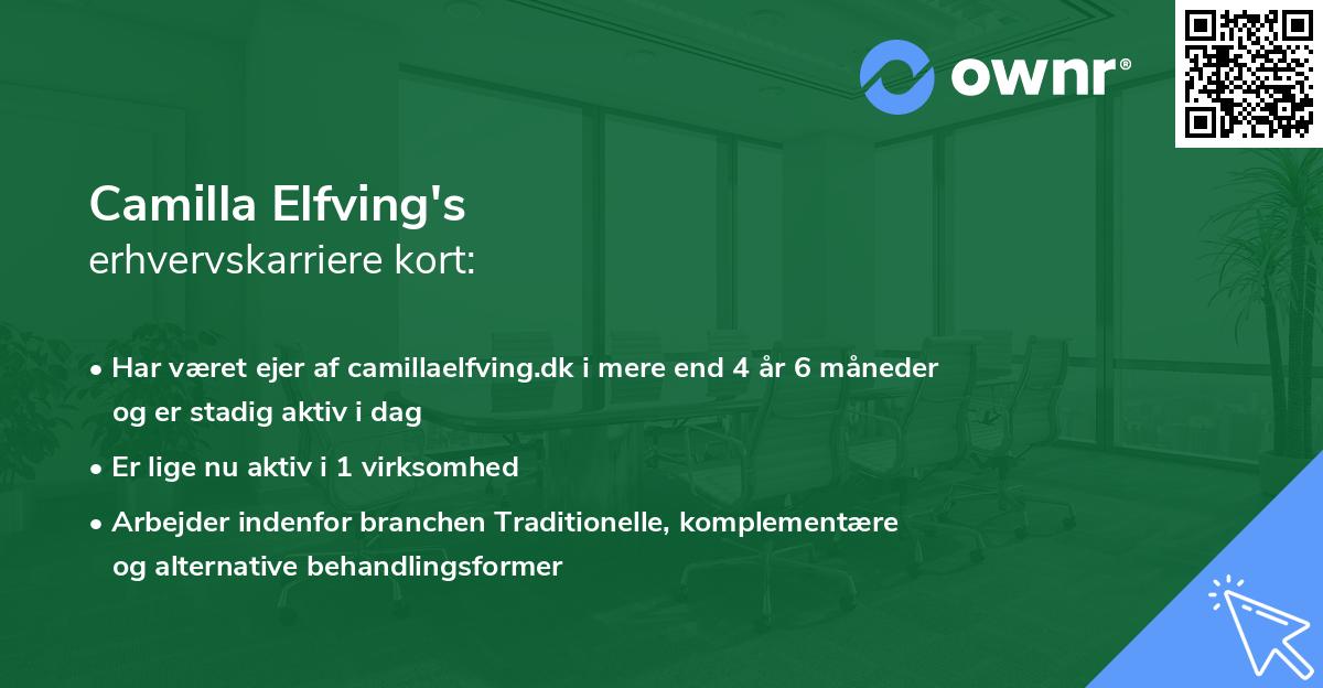 Camilla Elfving's erhvervskarriere kort