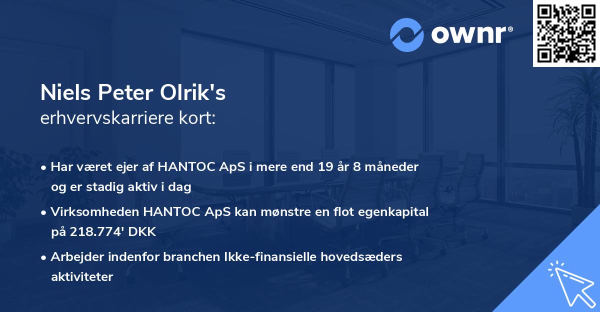 Niels Peter Olrik's erhvervskarriere kort