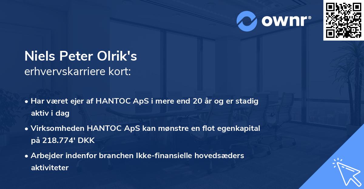 Niels Peter Olrik's erhvervskarriere kort