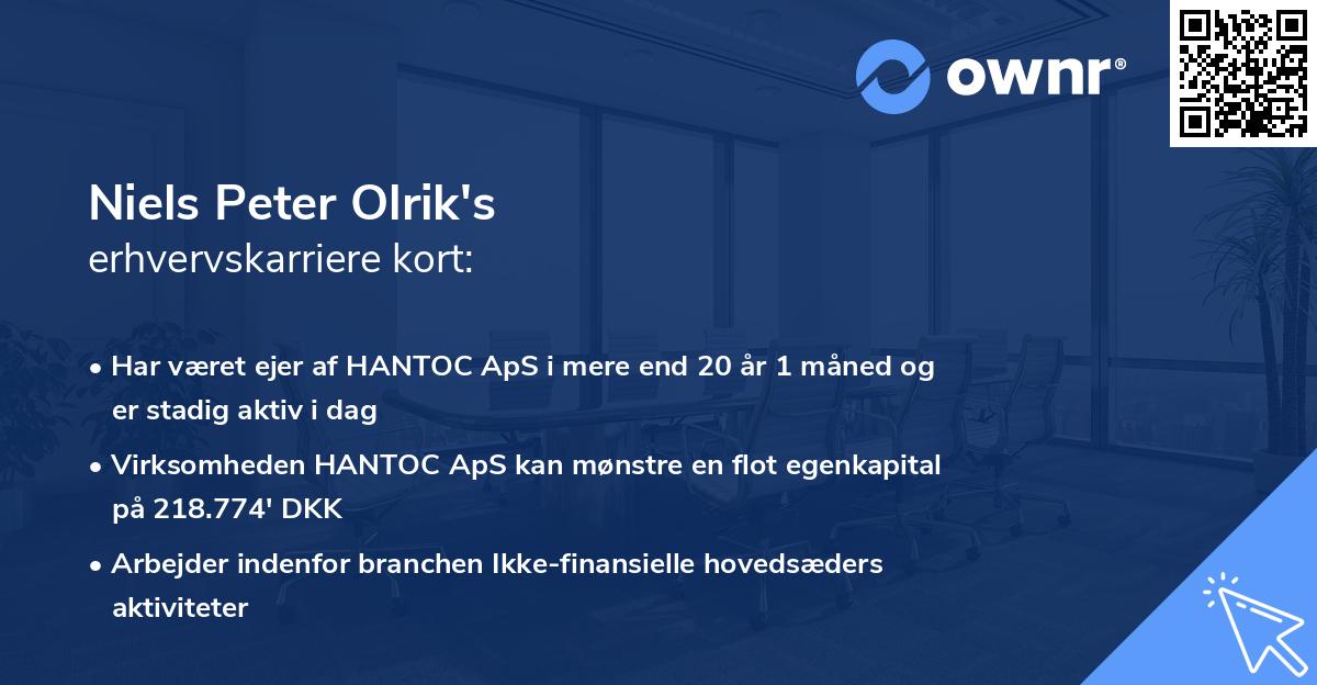 Niels Peter Olrik's erhvervskarriere kort