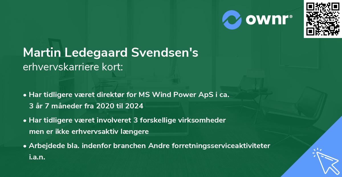 Martin Ledegaard Svendsen's erhvervskarriere kort
