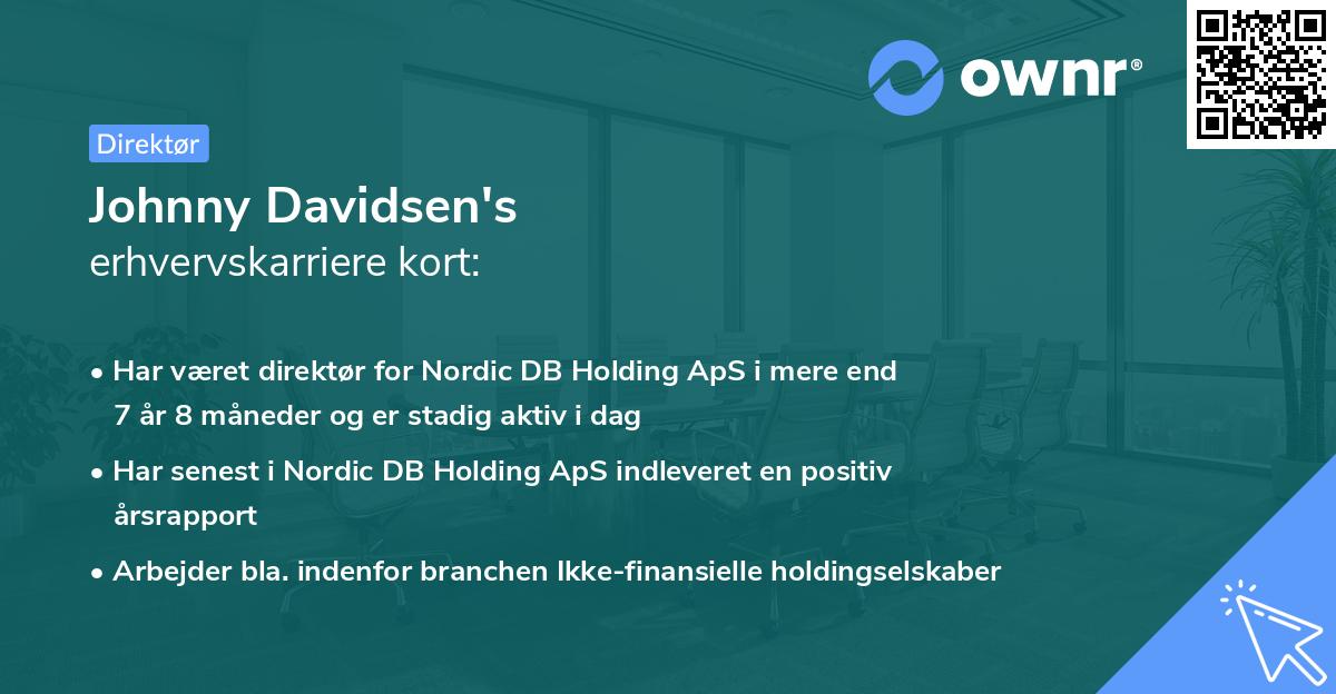 Johnny Davidsen's erhvervskarriere kort