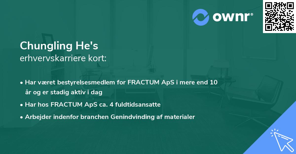 Chungling He's erhvervskarriere kort