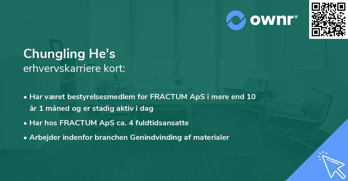 Chungling He's erhvervskarriere kort