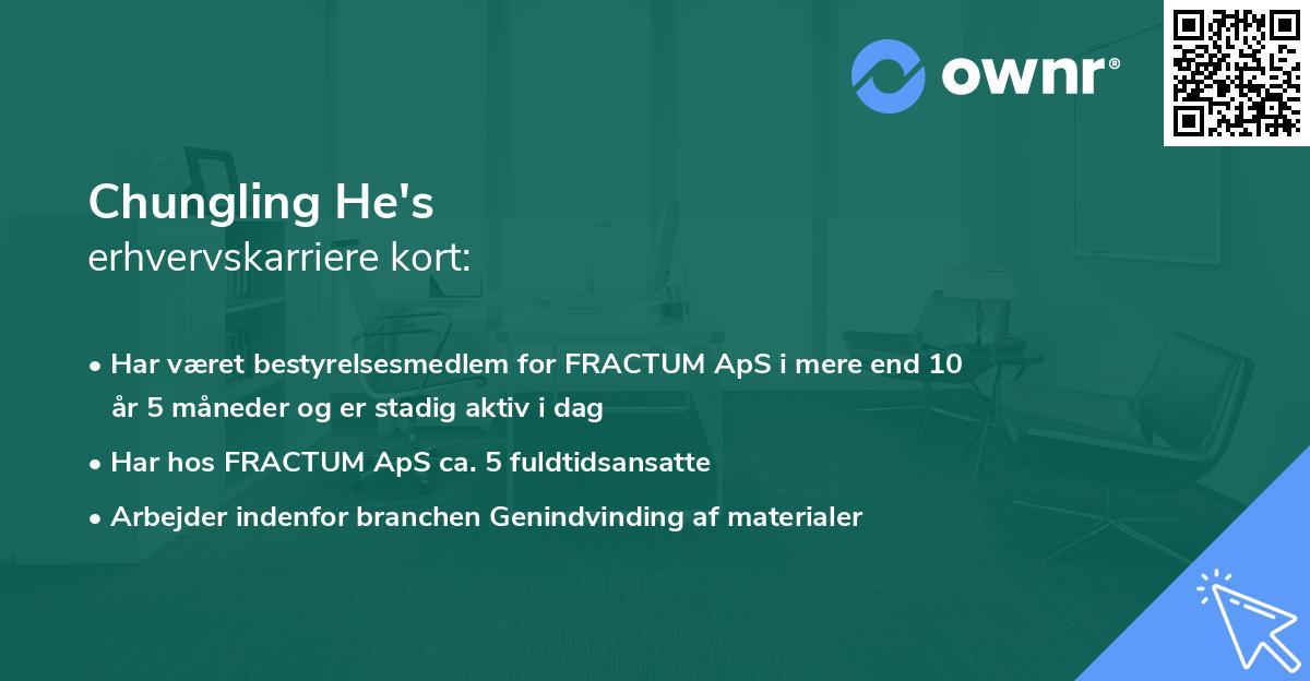 Chungling He's erhvervskarriere kort