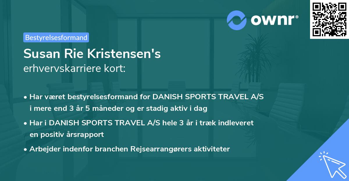 Susan Rie Kristensen's erhvervskarriere kort