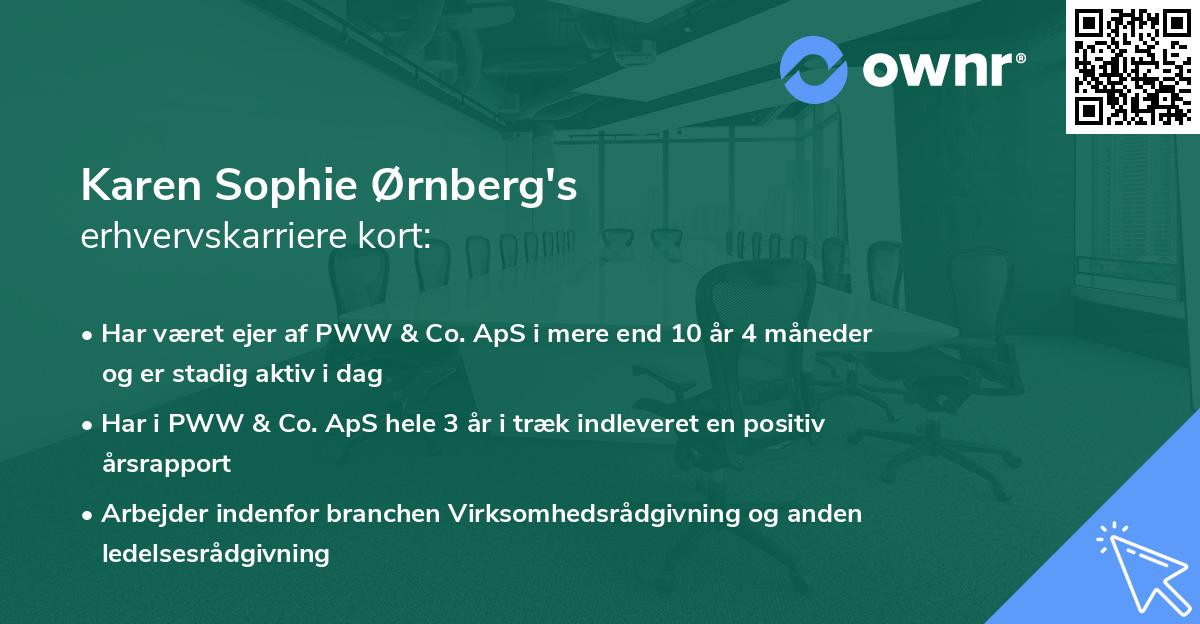 Karen Sophie Ørnberg's erhvervskarriere kort