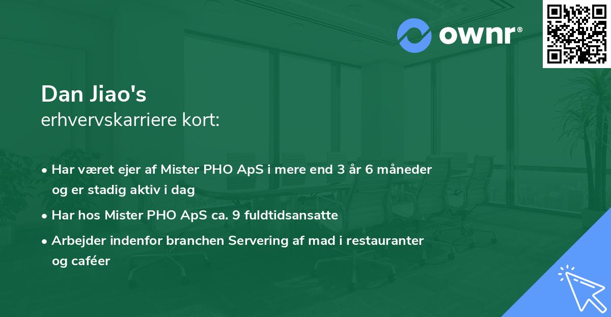 Dan Jiao's erhvervskarriere kort