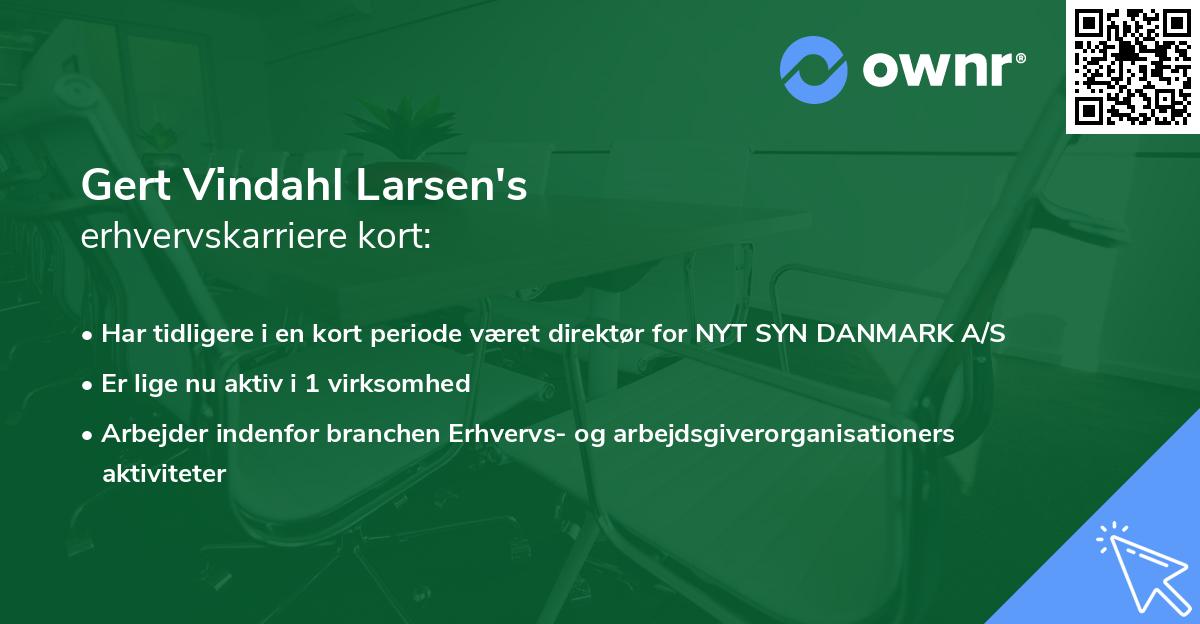 Gert Vindahl Larsen's erhvervskarriere kort