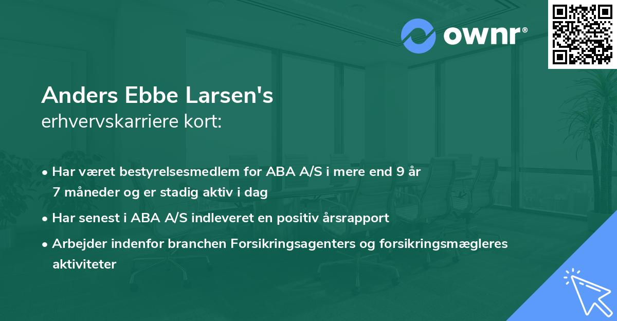 Anders Ebbe Larsen's erhvervskarriere kort