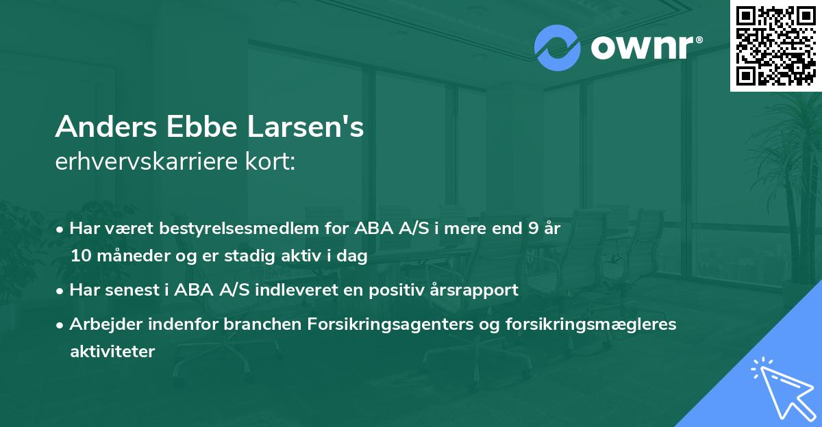 Anders Ebbe Larsen's erhvervskarriere kort