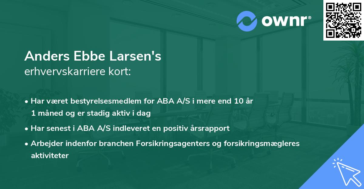 Anders Ebbe Larsen's erhvervskarriere kort