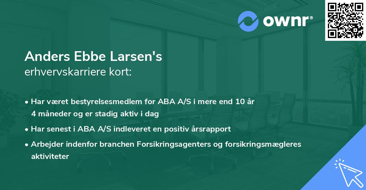 Anders Ebbe Larsen's erhvervskarriere kort