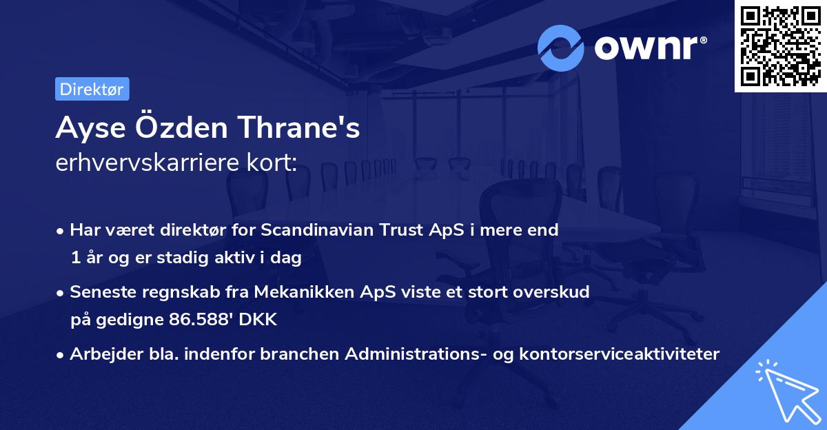 Ayse Özden Thrane's erhvervskarriere kort